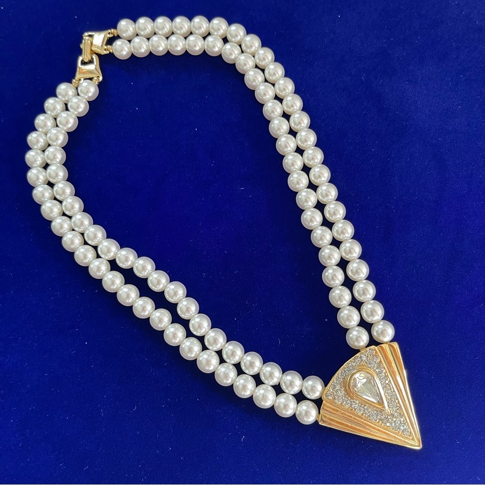 Vintage Pearl & Crystal Necklace - Picture 2 of 5